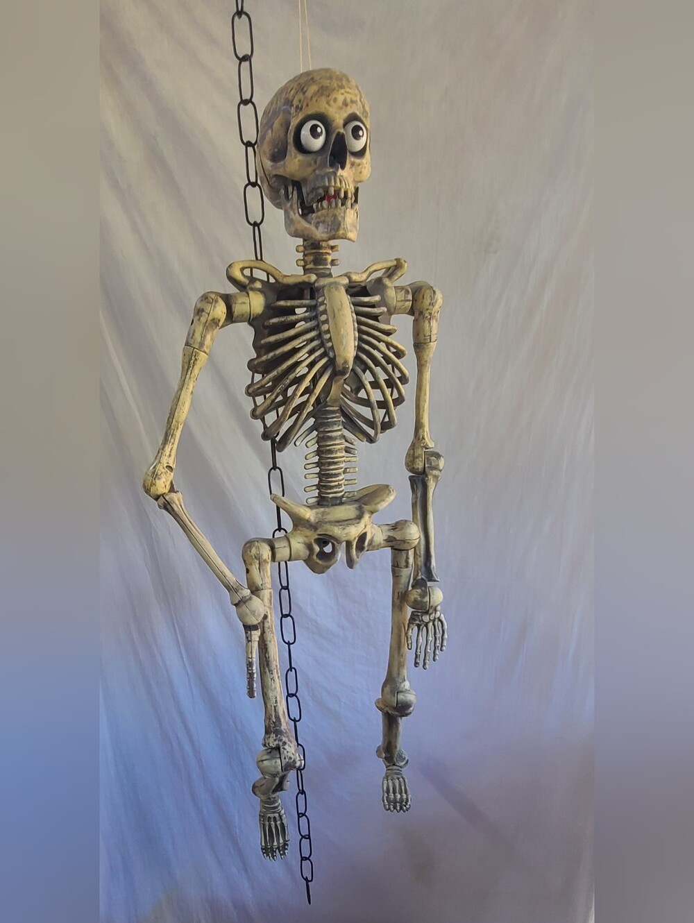 Vintage Gemmy Wisecrack Jack Skeleton Animated Moving Eyes & Jaw, Jokester READ